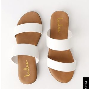 White slide sandals